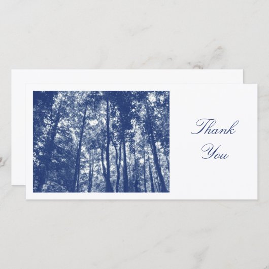 Holzkanopie - Cyanotypeffekt - Vielen Dank Dankeskarte (Vorne/Hinten)