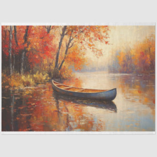 Holzkanusenpflaume Herbstdekoupage Seidenpapier