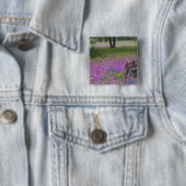 Holzkarren im Feld Phlox, Blauer Bonnet mit Button (Beispiel)