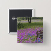 Holzkarren im Feld Phlox, Blauer Bonnet mit Button (Vorne & Hinten)