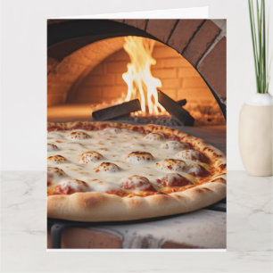 HOLZKARTE PIZZA BIRTHDAY FUNNY GREETING CARD KARTE