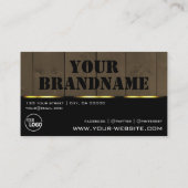 Holzkarten dunkelbraunes Holzkörnchen mit Logo Visitenkarte (Rückseite)