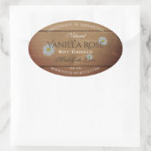 Holzkarten Produktverpackungsschild Blume Ovaler Aufkleber (Tasche)