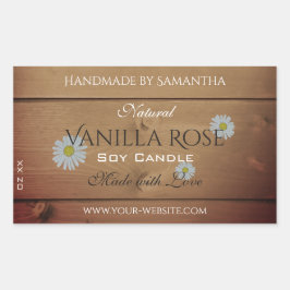 Holzkarten Produktverpackungsschild Blume Rechteckiger Aufkleber