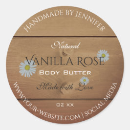 Holzkarten Produktverpackungsschild Blume Runder Aufkleber