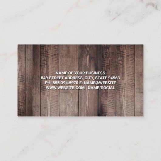 Holzkarten | Säge Visitenkarte (Rückseite)