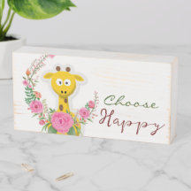 Holzkasten-Zeichen, Blumenkohl-Blume wählen Happy