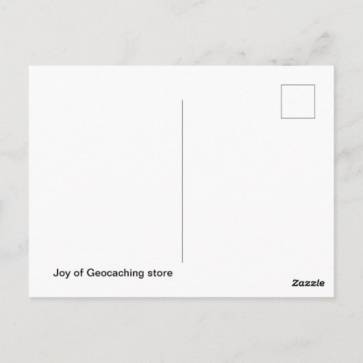 Holzkastenverkleidung: Geocaching Postkarte (Rückseite)