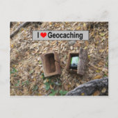 Holzkastenverkleidung: Geocaching Postkarte (Vorderseite)