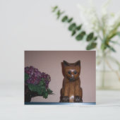 Holzkatze Postkarte (Stehend Vorderseite)