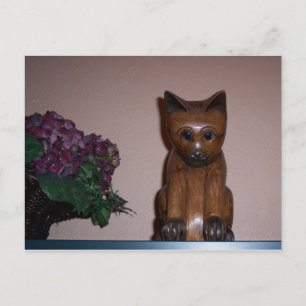Holzkatze Postkarte