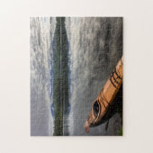 Holzkayak am Ufer des Bibersees Puzzle (Vertikal)