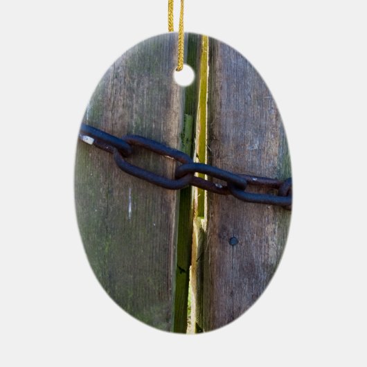 Holzkette Keramik Ornament (Hinten)