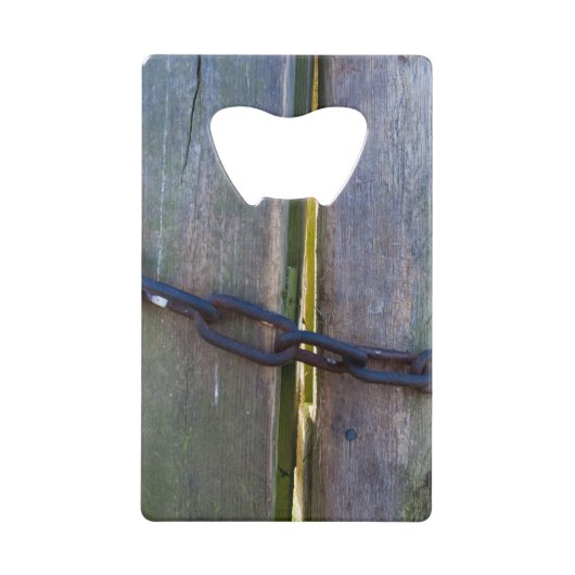 Holzkette Kreditkarten Flaschenöffner (Vorderseite)