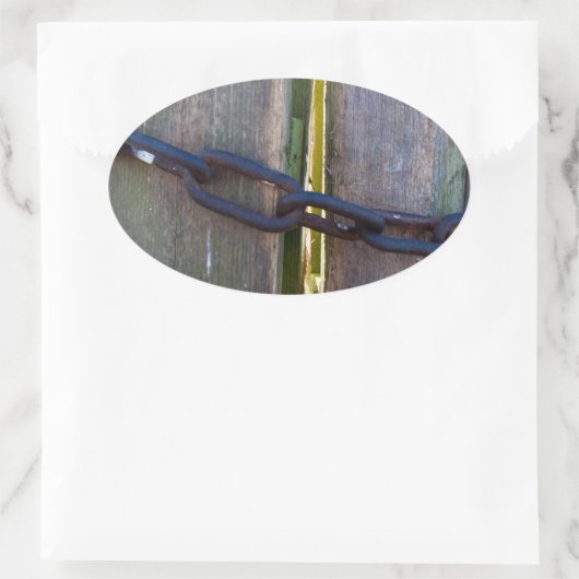 Holzkette Ovaler Aufkleber (Tasche)