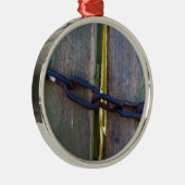 Holzkette Silbernes Ornament (Rechts)