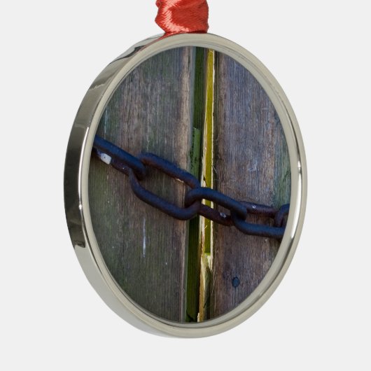 Holzkette Silbernes Ornament (Rechts)