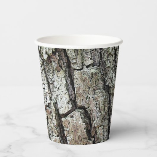 Holzkiefer Binden Text Papier Cup Pappbecher (Rückseite)