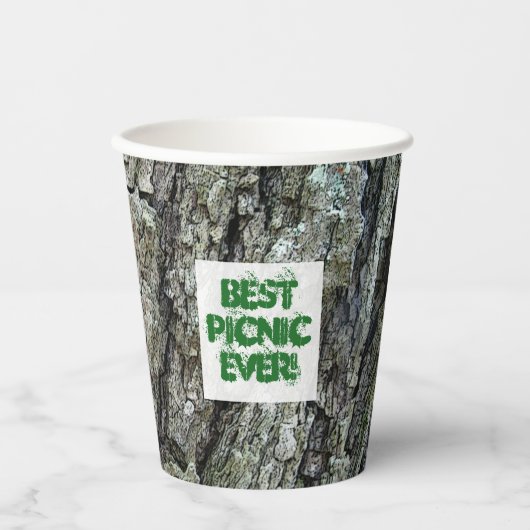 Holzkiefer Binden Text Papier Cup Pappbecher (Vorderseite)