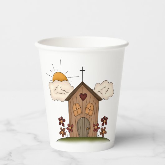 Holzkirche Pappbecher (Vorderseite)