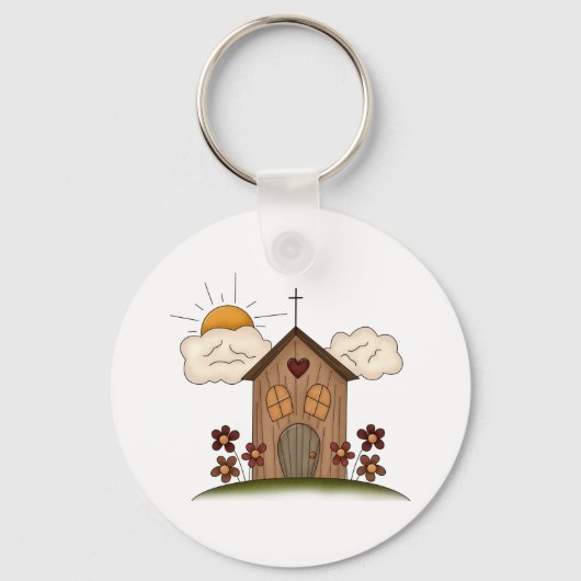 Holzkirche Schlüsselanhänger (Rückseite)