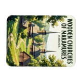 Holzkirchen von Maramures Rumänien Magnet (Horizontal)