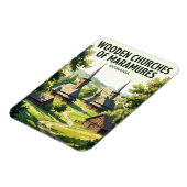 Holzkirchen von Maramures Rumänien Magnet (Linke Seite)