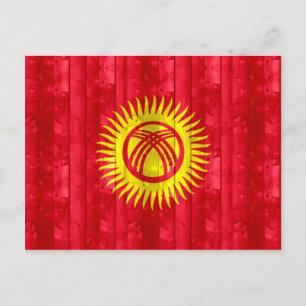Holzkirgisische Flagge Postkarte