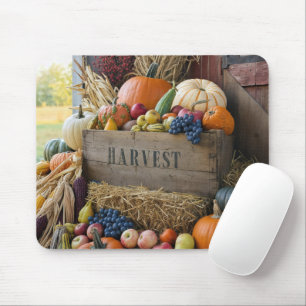 Holzkiste Überfließend mit Ernte Mousepad