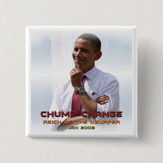 Holzklotz-Änderung (Obama) Button (Vorderseite)