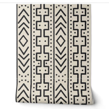 Holzkohle Elfenbein Mudcloth Inspiriert | Moderne