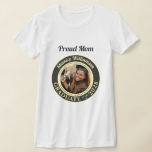 Holzkohle-Foto Moderne Abschlussfeier Stolze Mutte T-Shirt