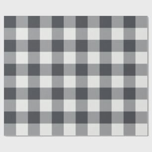 Holzkohle-Gingham mit großem Büffelkaromuster Geschenkpapier