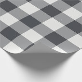 Holzkohle-Gingham mit großem Büffelkaromuster Geschenkpapier (Ecke)