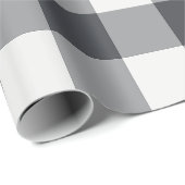 Holzkohle-Gingham mit großem Büffelkaromuster Geschenkpapier (Rolleneckpunkt)