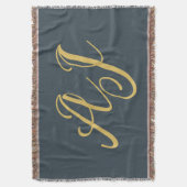 Holzkohle Gold Farbe Monogramm Professionelle Init Decke (Vorderseite Vertikal)