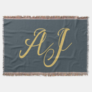 Holzkohle Gold Farbe Monogramm Professionelle Init Decke