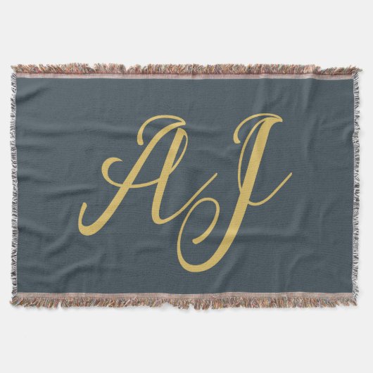 Holzkohle Gold Farbe Monogramm Professionelle Init Decke (Vorderseite)