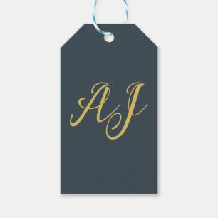 Holzkohle Gold Farbe Monogramm Professionelle Init Geschenkanhänger