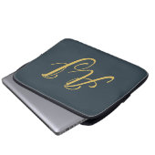 Holzkohle Gold Farbe Monogramm Professionelle Init Laptopschutzhülle (Vorne Knopf)