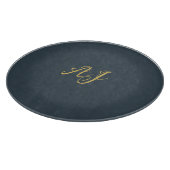 Holzkohle Gold Farbe Monogramm Professionelle Init Schneidebrett (Ecke)