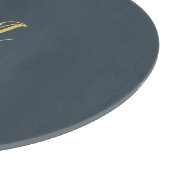 Holzkohle Gold Farbe Monogramm Professionelle Init Schneidebrett (Ecke)