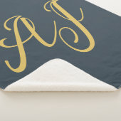 Holzkohle Gold Farbe Monogramm Professionelle Init Sherpadecke (3/4)