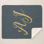 Holzkohle Gold Farbe Monogramm Professionelle Init Sherpadecke (Vorderseite (Horizontal))
