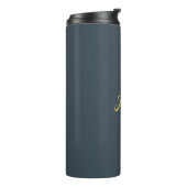Holzkohle Gold Farbe Monogramm Professionelle Init Thermosbecher (Nach links gedreht)
