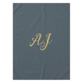 Holzkohle Gold Farbe Monogramm Professionelle Init Tischdecke (Vorderseite)