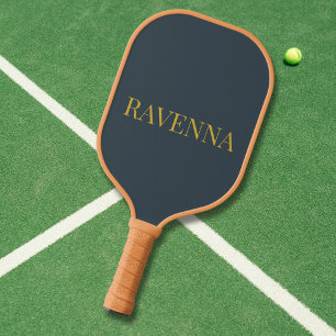 Holzkohle Gold Name Personalisiertes Maßgeschneide Pickleball Schläger