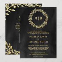 Holzkohle Grau Goldblatt Zweig QR-Code Hochzeit