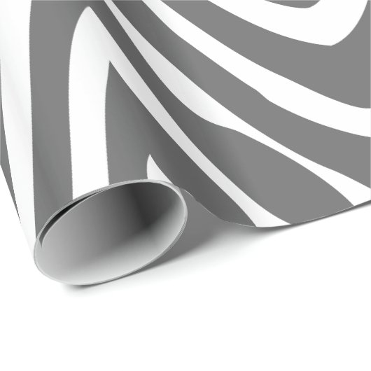 Holzkohle, grau und weiß Zebra Streifen Tierdruck Geschenkpapier (Rolleneckpunkt)