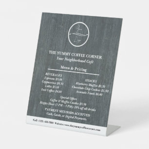 Holzkohle Hintergrund Preisliste Geschäft Sockelschild